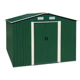 Geräteschuppen Gerätehaus Gartenhaus 392x257x178 cm Metall Fundament Grün