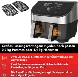 Instant Vortex Plus Dual Airfryer 7,6L Edelstahl