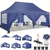 COBIZI Pavillon 3x3 Wasserdicht Stabil Faltpavillon 3x3 Profi mit 4 Seitenteilen Gartenpavillon Gartenlauben Faltbar UV-Schutz 50+ Partyzelt für Strand Hochzeit Camping, Grau