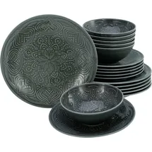 CreaTable Orient Mandala Tafelservice 18-tlg. grau
