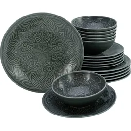 CreaTable Orient Mandala Tafelservice 18-tlg. grau