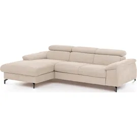Cotta Ecksofa »Kitty L-Form«, inkl. Kopfteilverstellung, optional mit Bettfunktion u. Bettkasten beige