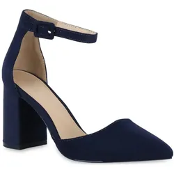 Damen Spitze Pumps in Dunkelblau