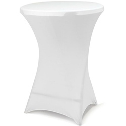 VCM Husse für Stehtisch   Stretch 80 x 80 x 110 cm   weißer Tischschutz   Stoffbezug