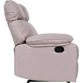 MCW 2er Kinosessel MCW-L93, Relaxsessel Fernsehsessel Sofa, Armlehne Liegefunktion Nosagfederung Stoff/Textil ~ grau-braun