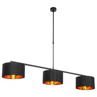 QAZQA Moderne Hängelampe schwarz mit Gold 125 cm 3-flammig - Vt 3