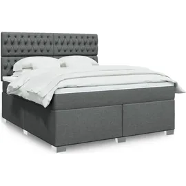 vidaXL Boxspringbett 180 x 200 cm Dunkelgrau