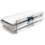 Wiltec Rollstuhlrampe doppelt faltbar 244 cm 270 kg Gehhilfe Aluminium schwarz