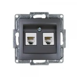 Gunsan 01281700157121 Visage Telefon Steckdose 2-fach CAT3 Dunkelsilber