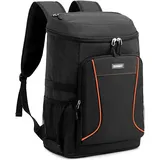 Estarer Kühlrucksack 35L Kühltasche Picknickrucksack Wasserdichter Rucksack zum Kühl mit Flaschenöffner beim Camping, Wandern und Strand, Schwarz