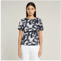G-Star T-Shirt Sprayed Letters mit Allover-Print weiß XL