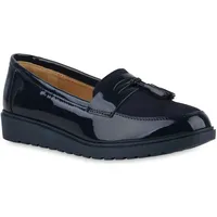 VAN HILL Damen Loafers in Dunkelblau Lack