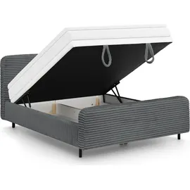 beautysofa LEA 180 x 200 cm Grau/Silber