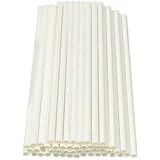 Haobase 50 Stück Papier-Trinkhalme, biologisch abbaubare Papierstrohhalme zum Trinken von Cocktails, Kaffee, kalten Getränken (weiß)