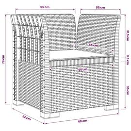 vidaXL 1-Sitzer Sessel 1 x 1 x 1 cm hellgrau