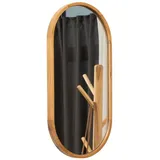 Terra Home Wandspiegel Eiche - Oval 80x40 cm, Modern, Voll-Holz, Spiegel - für Flur, Wohnzimmer, Bad oder Garderobe (80x40)