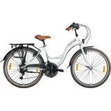 28 Zoll Luchs "Feline" Cityrad Hollandrad Citybike Trekkingrad Damen Fahrrad Mädchenfahrrad 50RH - Weiß