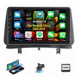 ESSGOO Für RENAULT CLIO MK3 2005-2014 Autoradio NAVI Autoradio (Digitalradio (DAB), RDS, FM, AM, Carplay Android Auto Bluetooth EQ USB GPS Navi WIFI IPS Touchscreen)