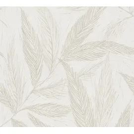 ascreation Vliestapete mit Blätter-Motiv 10,05 m x 0,53 m 790962 Beige/Grau/Braun