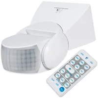 Maclean Brackets Maclean MCE241 Infrarot-Bewegungssensor Automatischer Lichtschalter mit Fernbedienung, IP65, 180 ° Grad Erfassungswinkel bis 12m, PIR-Bewegungsmelder Erfassungsbereich: 50/75/100% (Weiß)