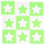 Relaxdays 45 x Puzzlematte Sterne weiß-grün
