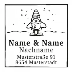 Monogrammstempel - Pinguin im Winter - Trodat 4924