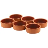 TYA Güvec Tontopf, 6-er Set Töpfe Mini Schmortopf, Tonware Ø 12 Cm, Tontopf-Set, Tapas Schalen, Traditionelle Tonware aus Spanien, Kleine Auflaufformen Runde