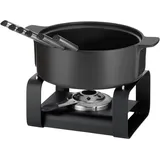 Kela Fondueset, Keramik schwarz 9tlg 29,0x22,5x19,0cm 22,5cmØ 1,75l