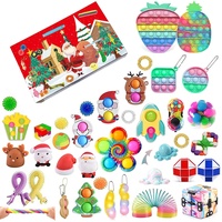 JUSHINI Weihnachts Countdown Adventskalender 2021 Kinder Sensory Zappelspielzeug Sets, Popit Simple Dimple Fidget Toys Adventskalender Set Weihnachten Geschenkbox für Kinder CO