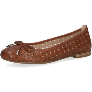 CAPRICE Damen 9-22109-42 Ballerina, Cognac Nappa, 37 EU