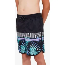 Boardshorts Kinder Jungen 500 Palmsand schwarz SCHWARZ 141-150cm 10-11J