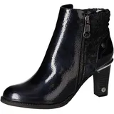Mustang Damen Stiefelette floral Blumenmuster Trichterabsatz Holzoptik 1335-507, Größe:39 EU, Farbe:Blau - 39 EU