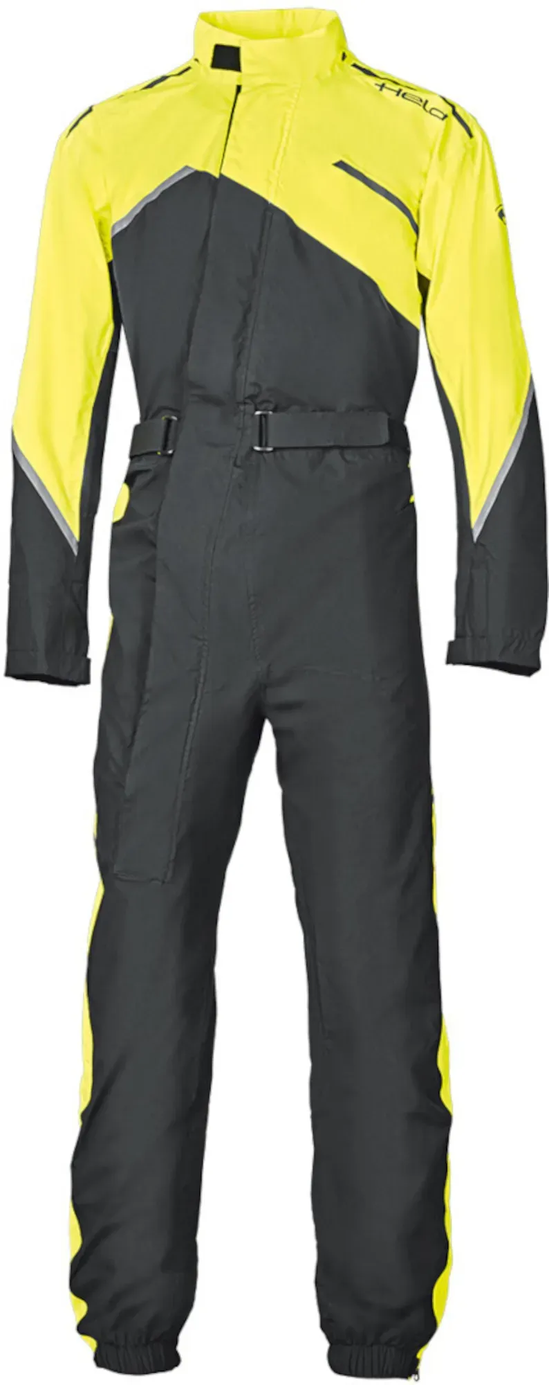 Held Monsun II 1-Teiler Motorrad Regenkombi, schwarz-gelb, Größe 3XL für Männer