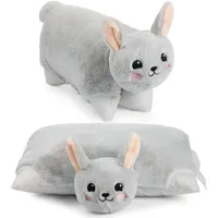 Brubaker Kuscheltierkissen Hase 40 x 30 cm Grau