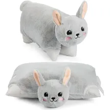 Brubaker Kuscheltierkissen Hase 40 x 30 cm Grau