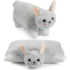 Brubaker Kuscheltierkissen Hase 40 x 30 cm Grau