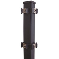 KRAUS Zaunpfosten Modell P mit Edelstahlplättchen, Zaunpfosten 4x6x180 cm, für Höhe 123 cm grau
