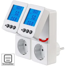 Revolt 2er Energiekostenmesser und Stromverbrauchzähler mit aufklappbarem