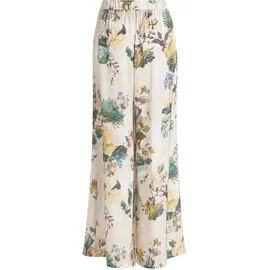 Vera Mont Marlene-Hose mit Blumenprint Weiß/Mint 42