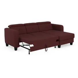 sit&more Ecksofa SIT & MORE "Belluci L-Form", lila (chianti), B:247cm H:85cm T:170cm, Sofas, Ecksofa, inklusive Federkern, wahlweise mit Bettfunktion und Bettkasten