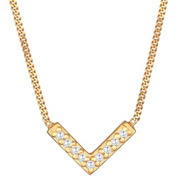 Elli Halskette Zirkonia V-Form Elegant 925 Silber goldfarben Damen 