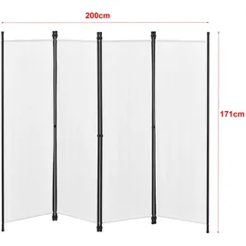 [en.casa] Sichtschutz Stellwand Spanische Wand Weiß