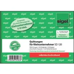 SIGEL Quittung A6q 2x30BL SD SD120 f.Kleinunternehmer