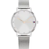 Tommy Hilfiger Quarzuhr TOMMY HILFIGER "PIPPA", silber (silberfarben, silberfarben), Armbanduhren, Damen, Armbanduhr, Damenuhr, analog, Edelstahlarmband