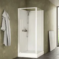 Novellini Media Glass GF - Komplettdusche 90x90 cm - 70 cm Weiß