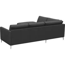 FLEXLUX Ecksofa »Fiore, L-Form«, schmale Armlehnen, Füße alufarben, B/T 234/225 cm, Kaltschaum im Sitz schwarz