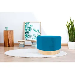 Kayoom Hocker »Nano 310, Hocker in stilvollem Design«, (1 St.), beeindruckend, teilweise handgefertigt, mit pflegeleichtem Stoffbezug Kayoom Blau