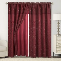 Eleganten Komfort Luxus Vorhang/Fenster Panel Set mit angebracht Querbehang und Backing 137,2 x 213,4 cm (Set von 2), Burgund