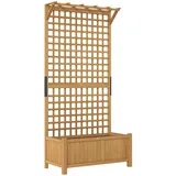 Outsunny Hochbeet mit Rankgitter 90 x 183 x 45 cm Gelb