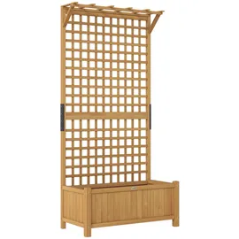 Outsunny Hochbeet mit Rankgitter 90 x 183 x 45 cm Gelb